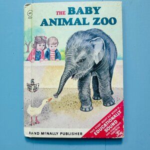 Vintage 1971 Baby Animal Zoo Rand McNally Elf Book Illustrated Children's HC